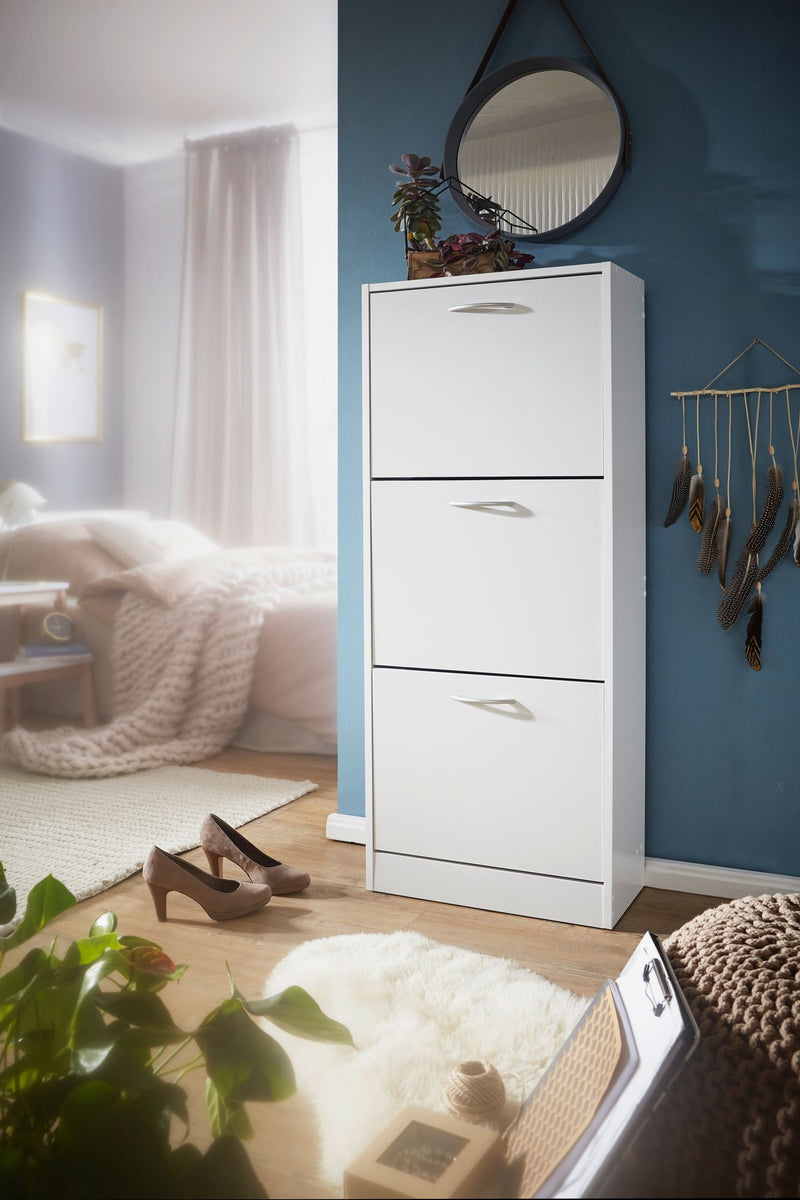 Schuhschrank 3 Fächer klappbar 125cm für 18 Paar modern