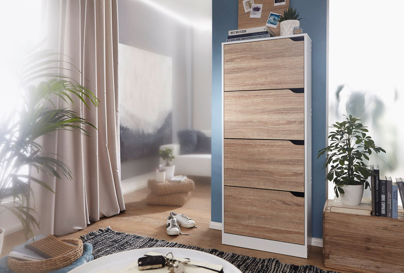 Schuhschrank 4 Klappen 150cm für 24 Paar modern