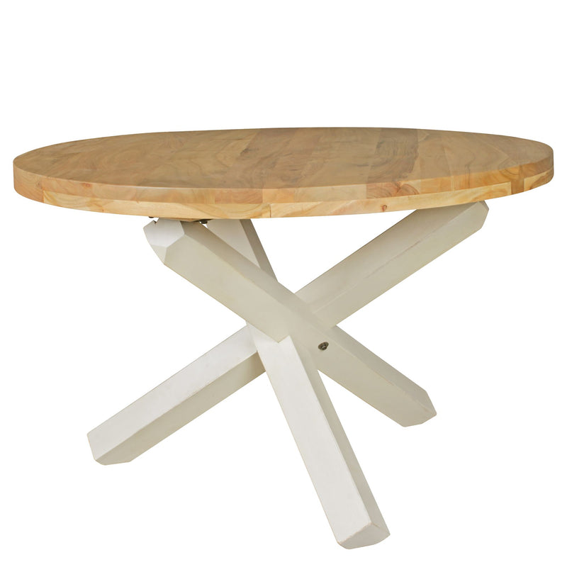 Esstisch BOHA rund 120cm Akazie Massivholz Landhausstil braun