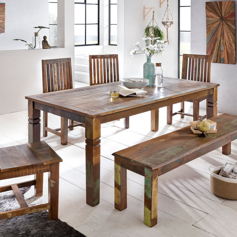 Esszimmertisch Kalkutta 120x70x76cm Massivholz Bootsholz Shabby Chic