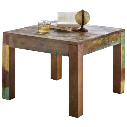 Couchtisch Kalkutta 60x47x60cm Massivholz Shabby-Chic Bootsholz quadratisch