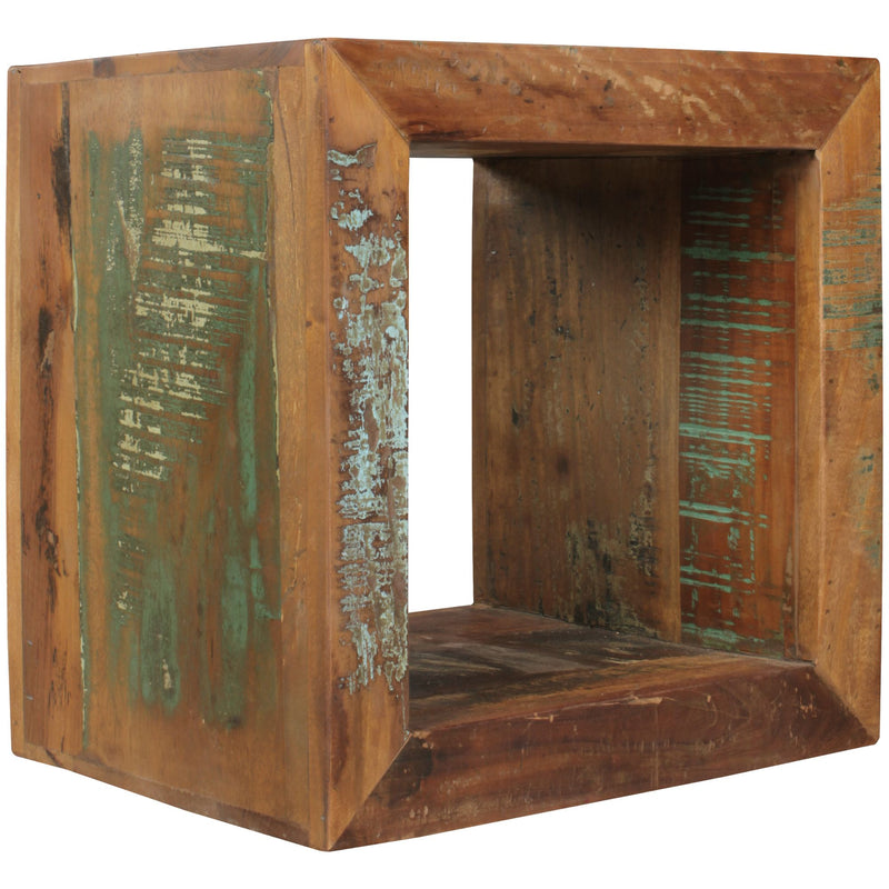 Beistelltisch Kalkutta Massivholz Cube 45x45x35cm mit Ablage Wohnzimmer