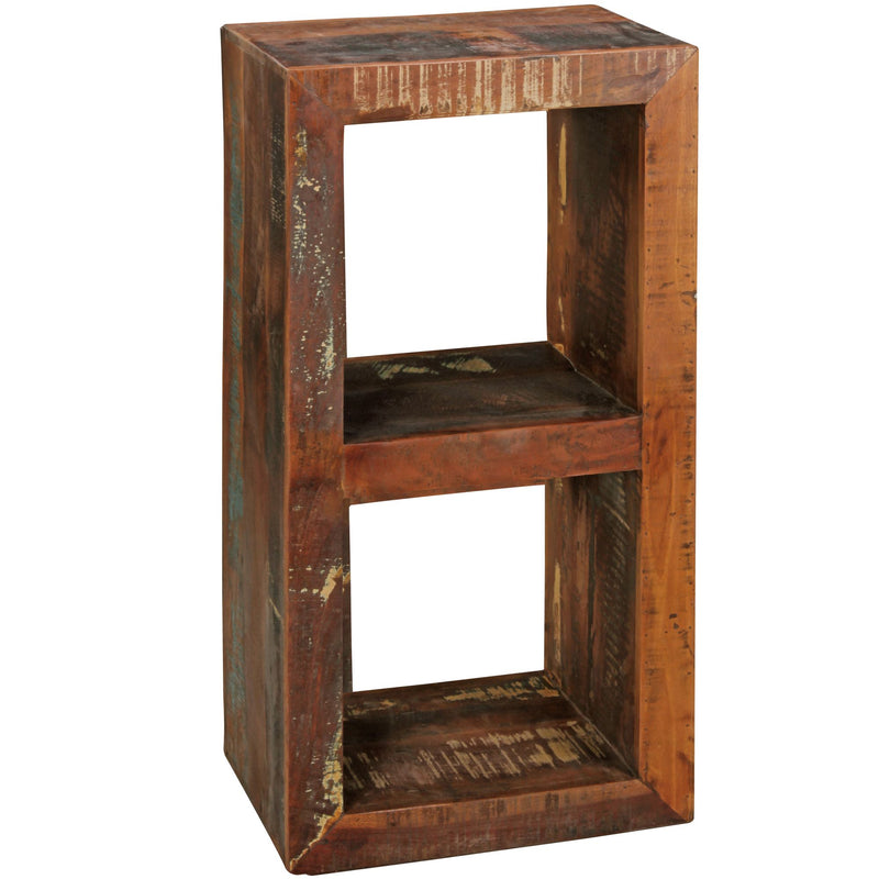 Bücherregal Kalkutta Massivholz 2 Ebenen Shabby-Chic 45x35x90cm