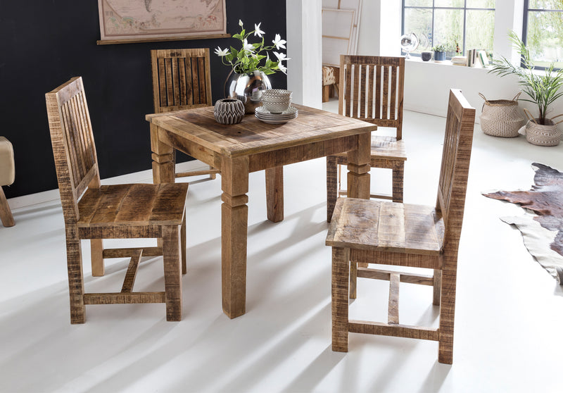 Esszimmertisch WL5.077 Mango Massivholz 80x80cm Landhausstil Braun