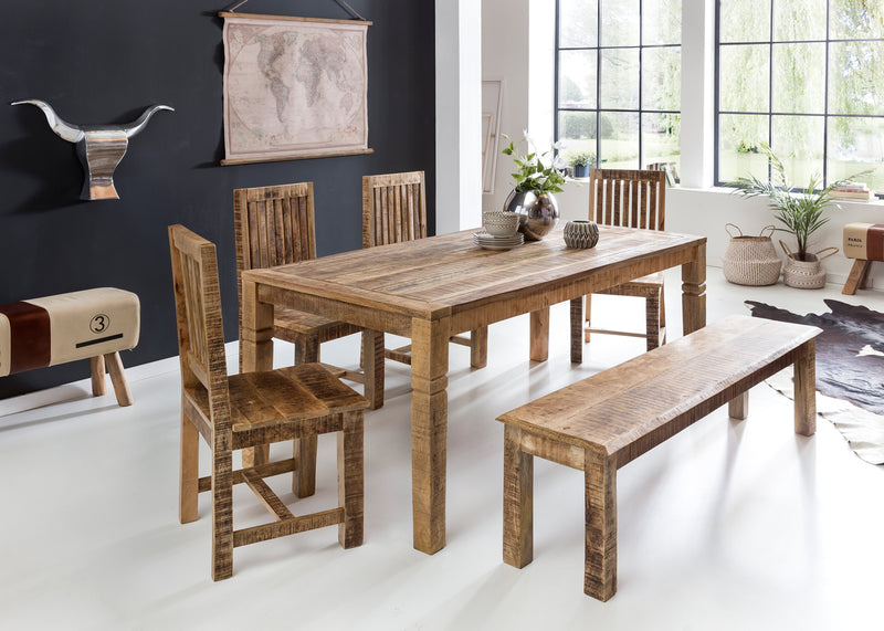 Esszimmertisch WL5.078 Mango Massivholz Landhausstil Braun 120x76x70cm