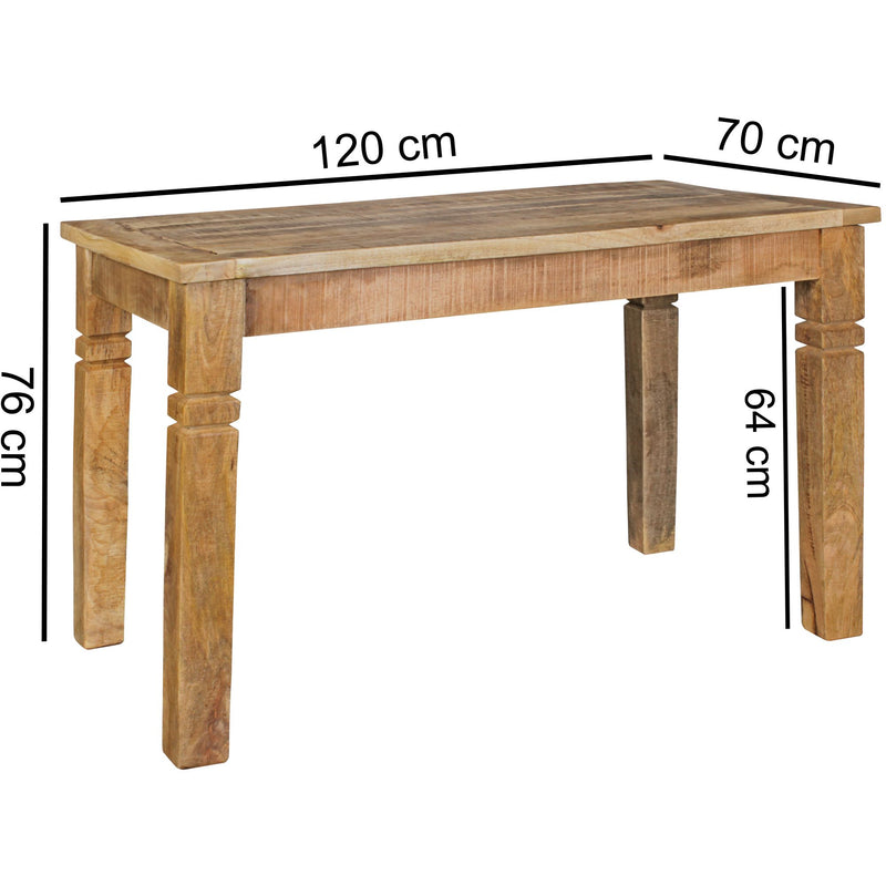 Esszimmertisch WL5.078 Mango Massivholz Landhausstil Braun 120x76x70cm