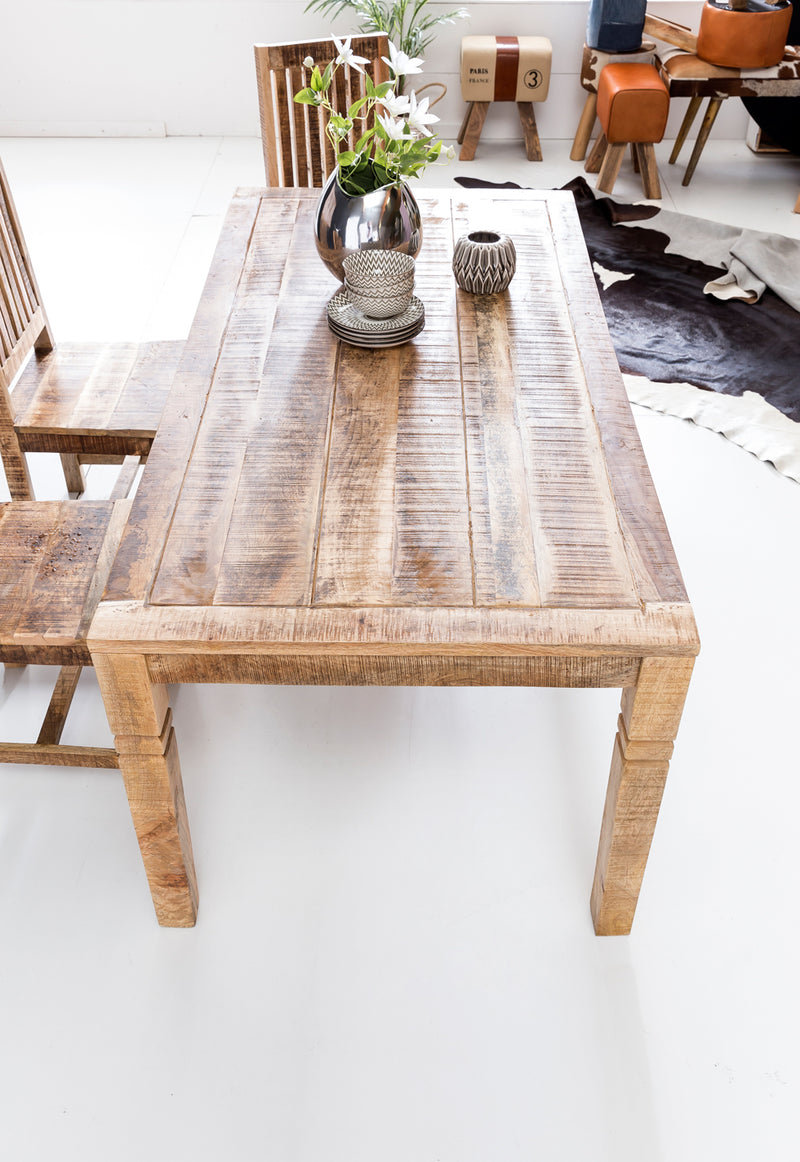 Esszimmertisch WL5.078 Mango Massivholz Landhausstil Braun 120x76x70cm