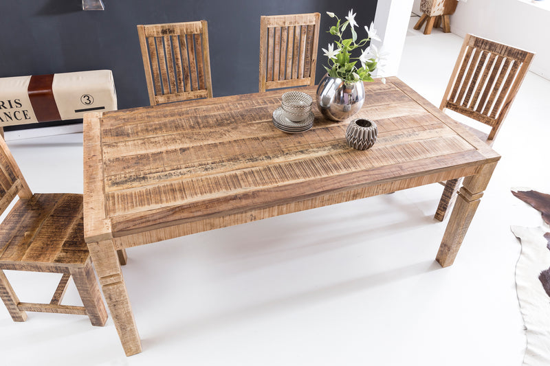 Esszimmertisch WL5.078 Mango Massivholz Landhausstil Braun 120x76x70cm