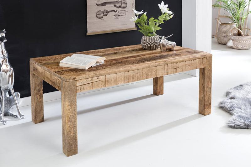 Couchtisch Mango Massivholz 110x60x47cm Landhausstil Natur Rustikal