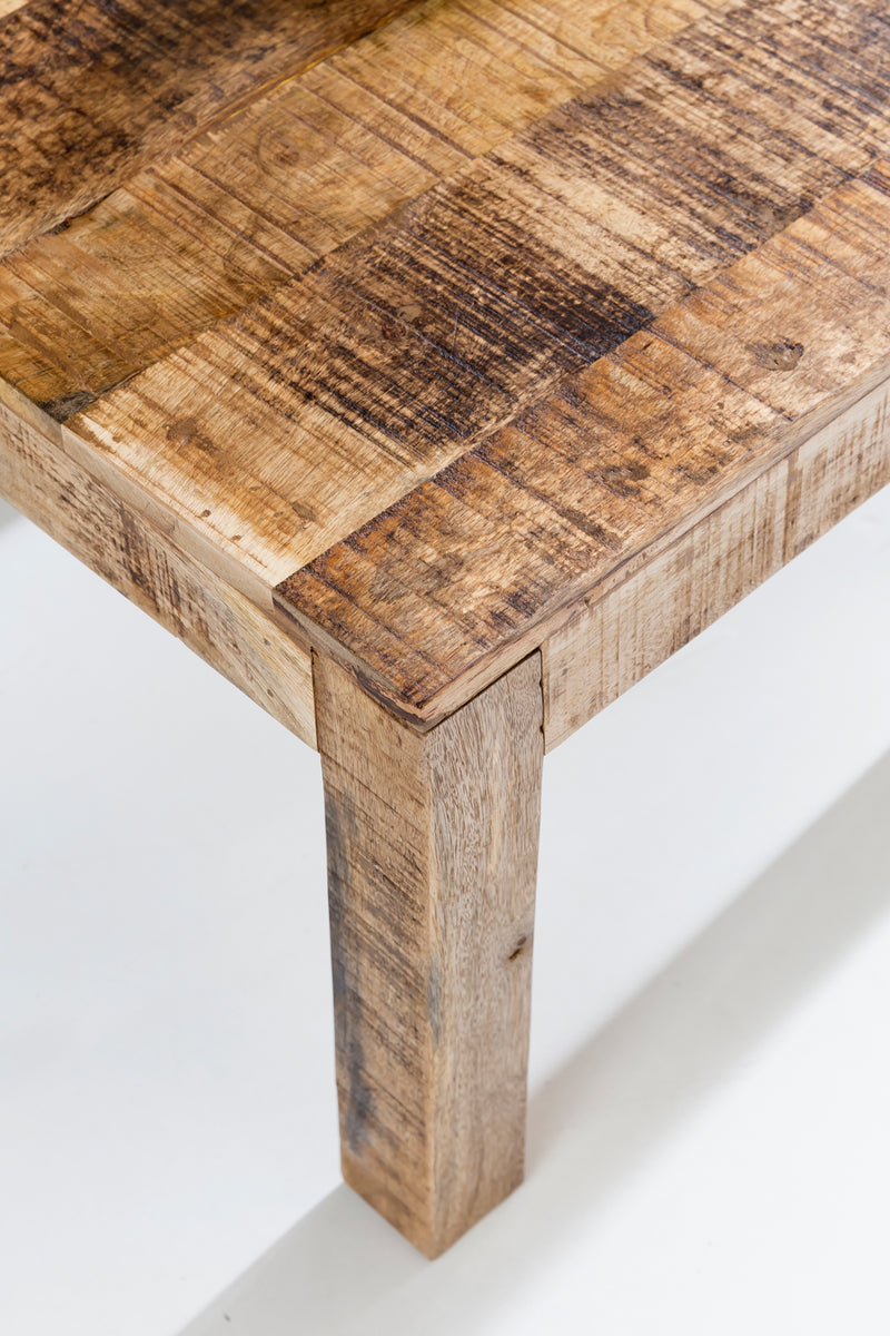 Couchtisch Mango Massivholz 110x60x47cm Landhausstil Natur Rustikal