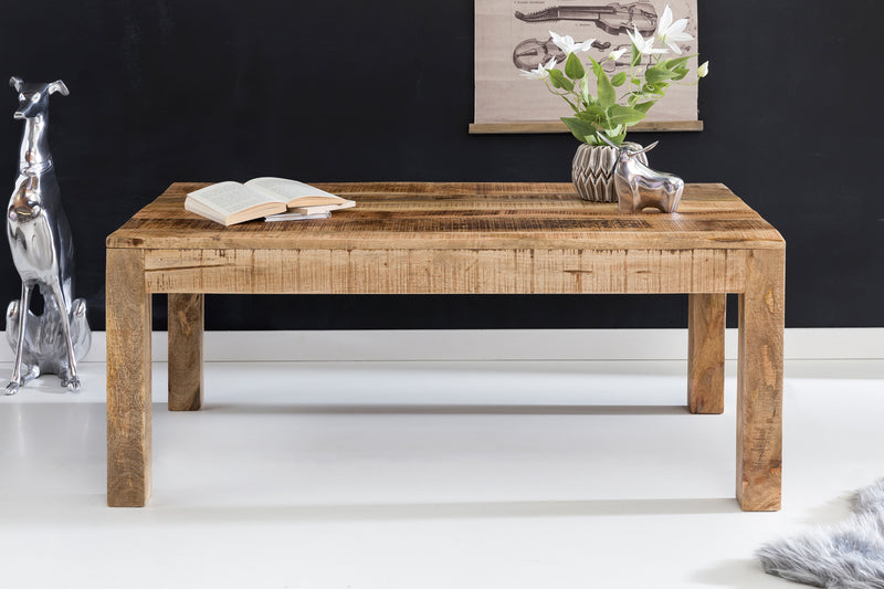 Couchtisch Mango Massivholz 110x60x47cm Landhausstil Natur Rustikal