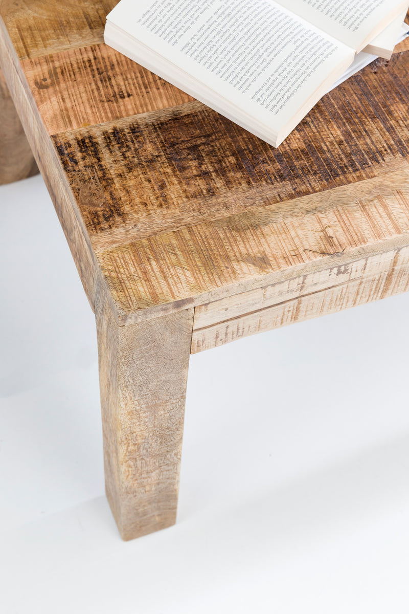 Couchtisch Mango Massivholz 110x60x47cm Landhausstil Natur Rustikal