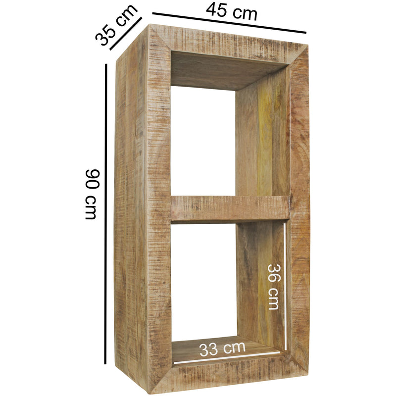 Standregal Mango Massivholz 90x45x35cm 2 Böden Landhaus-Stil