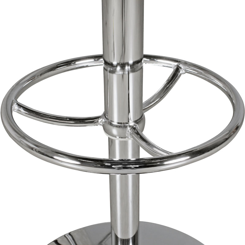 Bartisch American Diner rund Ø60cm Kunstleder Retro Schwarz/Silber