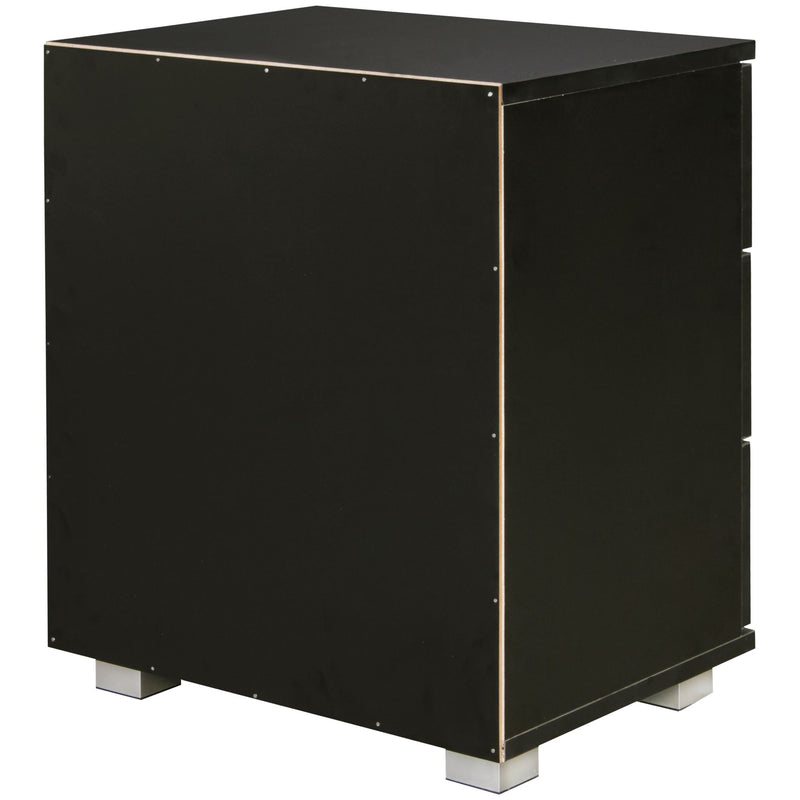 Nachtkonsole LATINA 3 Schubladen Holz schwarz modern 45x54x34 cm