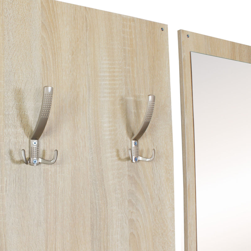 Garderobe Salerno mit Spiegel & Schuhschrank Spanplatte Sonoma Modern