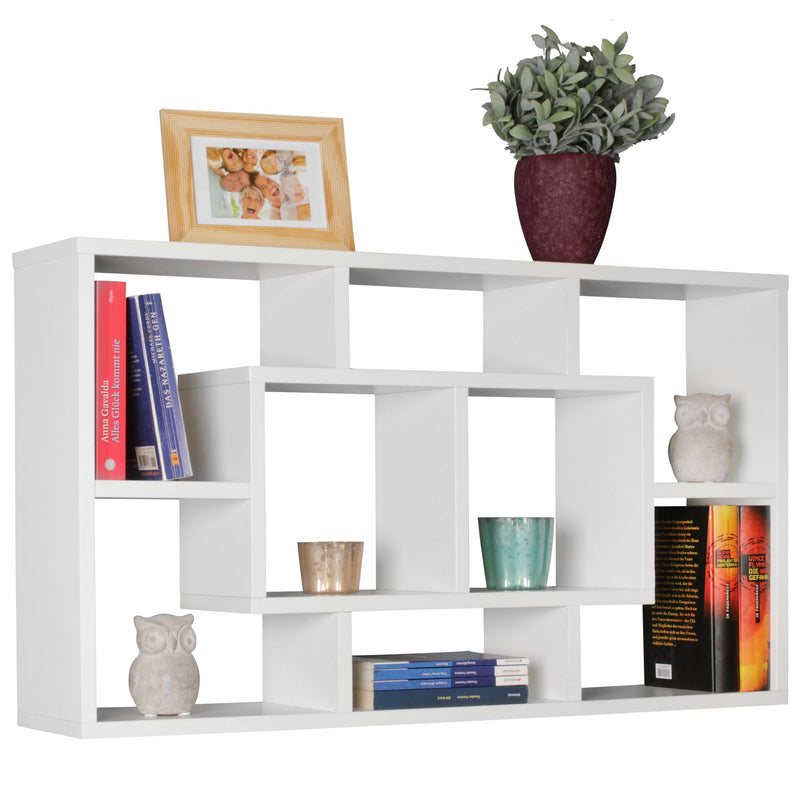 Wandregal PAOLA 85x47,5x16cm MDF Holz weiß modern freischwebend