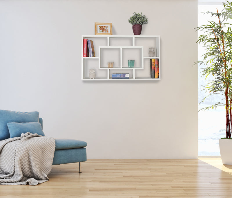 Wandregal PAOLA 85x47,5x16cm MDF Holz weiß modern freischwebend