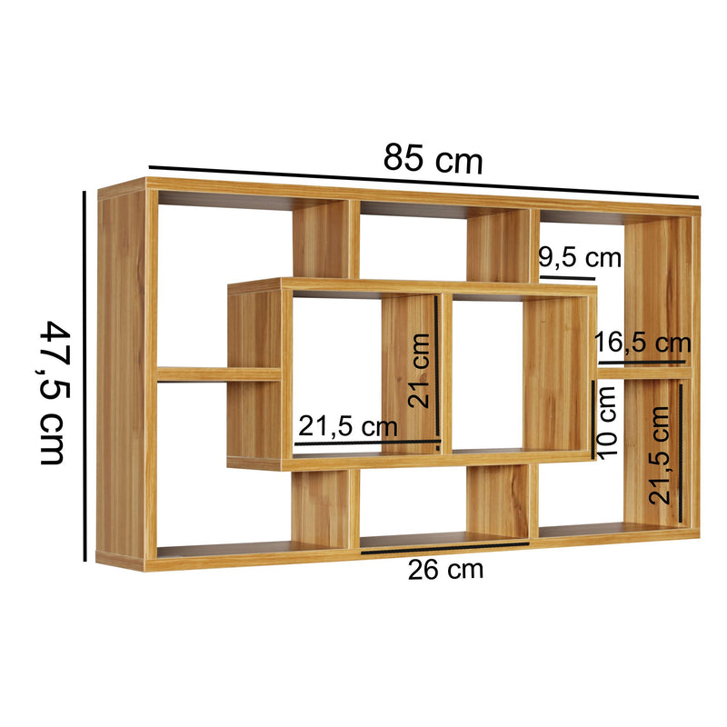 Wandregal PAOLA 85x47,5x16cm MDF Buche modern freischwebend