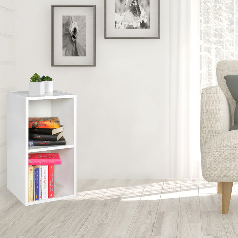 Regal WL5.175 Holz 30x60x30cm Modern Weiß 2 Ablagefächer