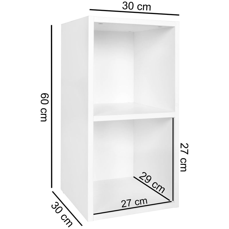 Regal WL5.175 Holz 30x60x30cm Modern Weiß 2 Ablagefächer