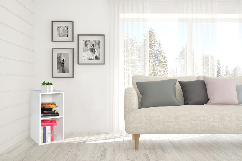 Regal WL5.175 Holz 30x60x30cm Modern Weiß 2 Ablagefächer