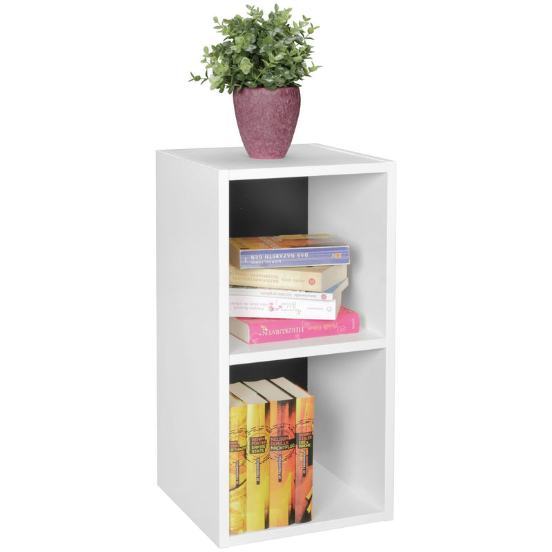 Regal WL5.178 Holz 30x60x30cm Modern Weiß Schwarz 2 Ablagefächer