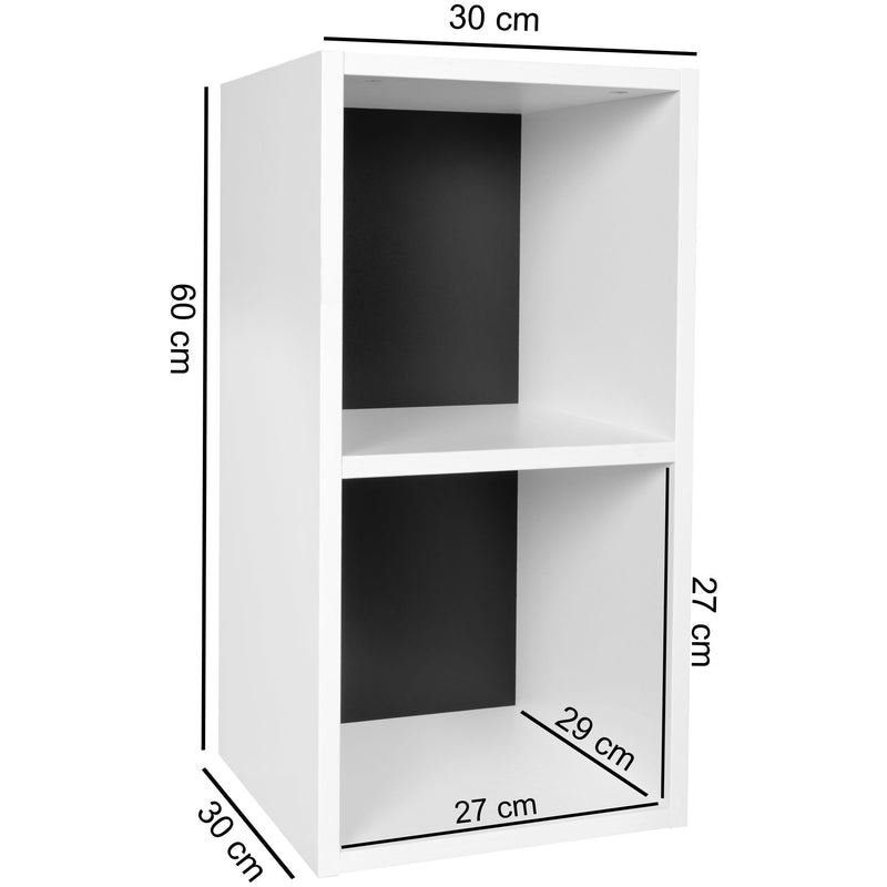 Regal WL5.178 Holz 30x60x30cm Modern Weiß Schwarz 2 Ablagefächer
