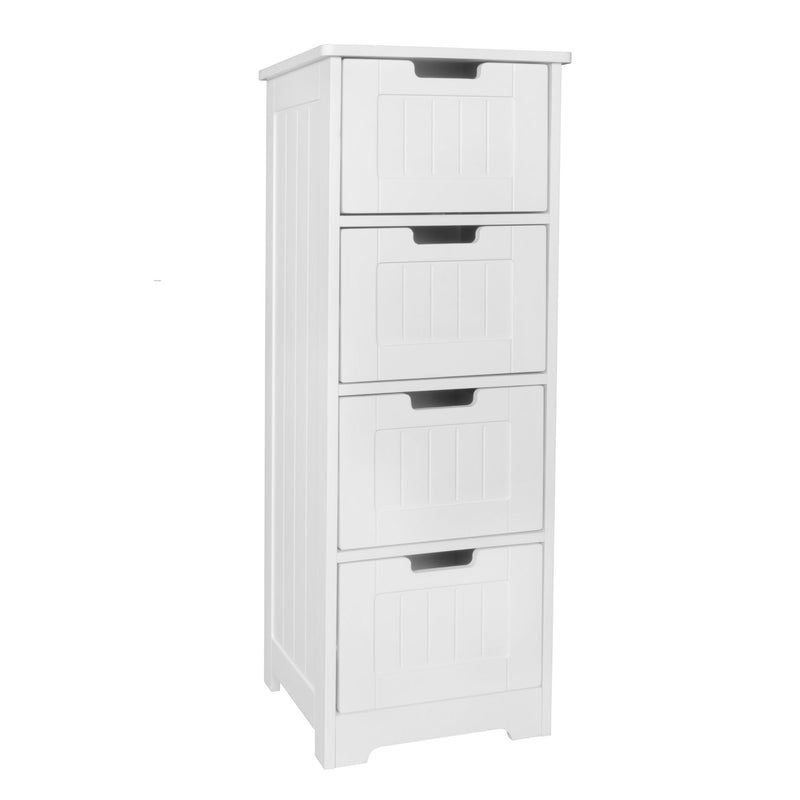 Badschrank Landhaus MDF 30x83x30cm weiß 4 Schubladen