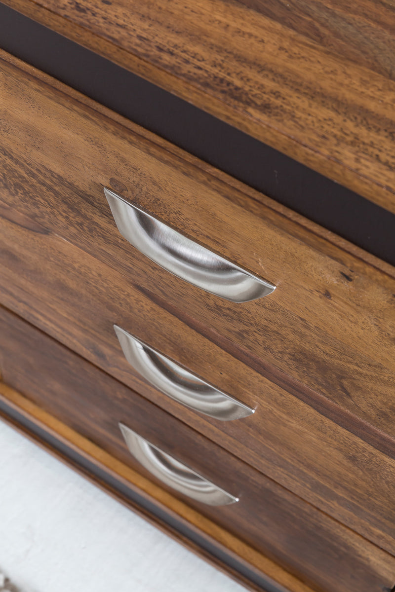 Sideboard Sheesham Massivholz 160x44x80cm Landhausstil Schubladen Türen