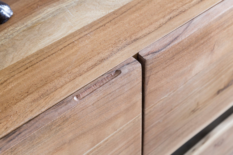 Sideboard Akazie Massivholz Baumkante Landhaus 3 Türen 148x85x43cm