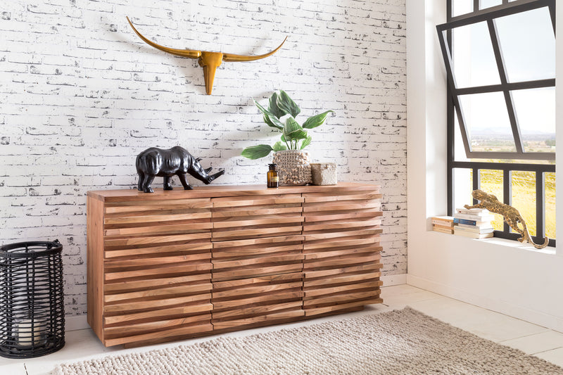 Sideboard Akazie Massivholz Baumkante Landhaus Schubladen Türen