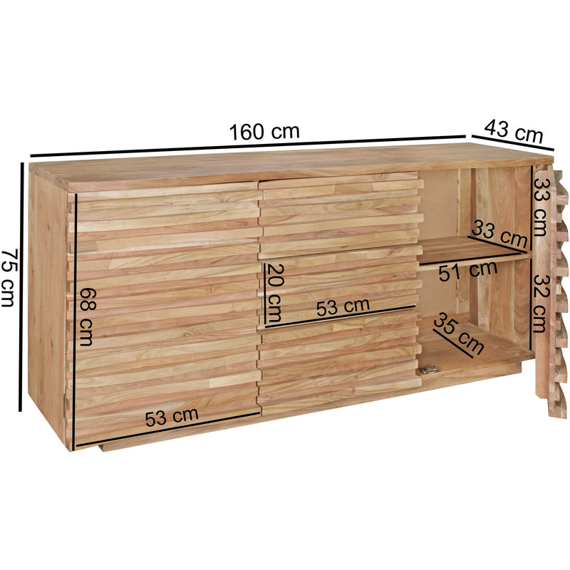 Sideboard Akazie Massivholz Baumkante Landhaus Schubladen Türen