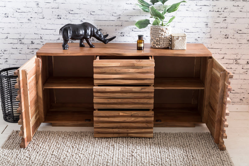 Sideboard Akazie Massivholz Baumkante Landhaus Schubladen Türen