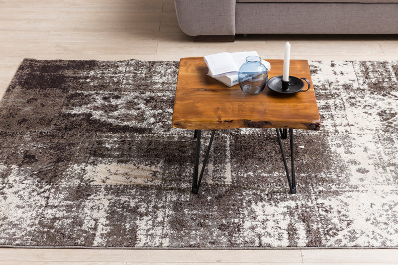 Couchtisch Sheesham Massivholz Baumkante Metallbeine Landhausstil