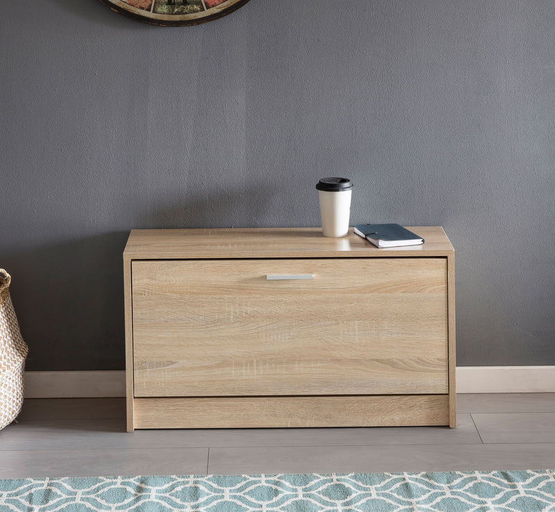Schuhkipper SPLIT 80x47x24cm Holz Sonoma 1 Fach Flurschrank Ablage
