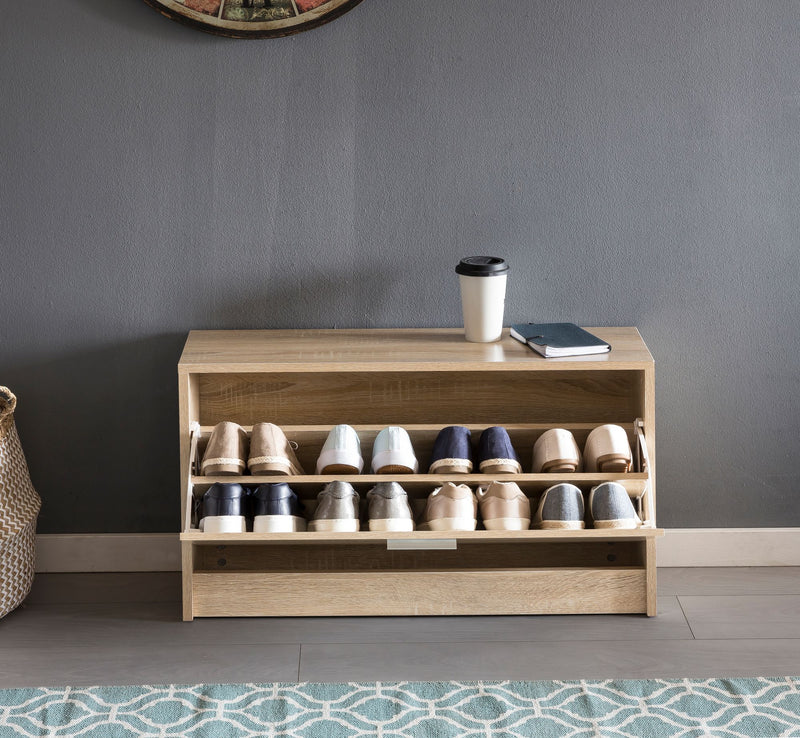 Schuhkipper SPLIT 80x47x24cm Holz Sonoma 1 Fach Flurschrank Ablage