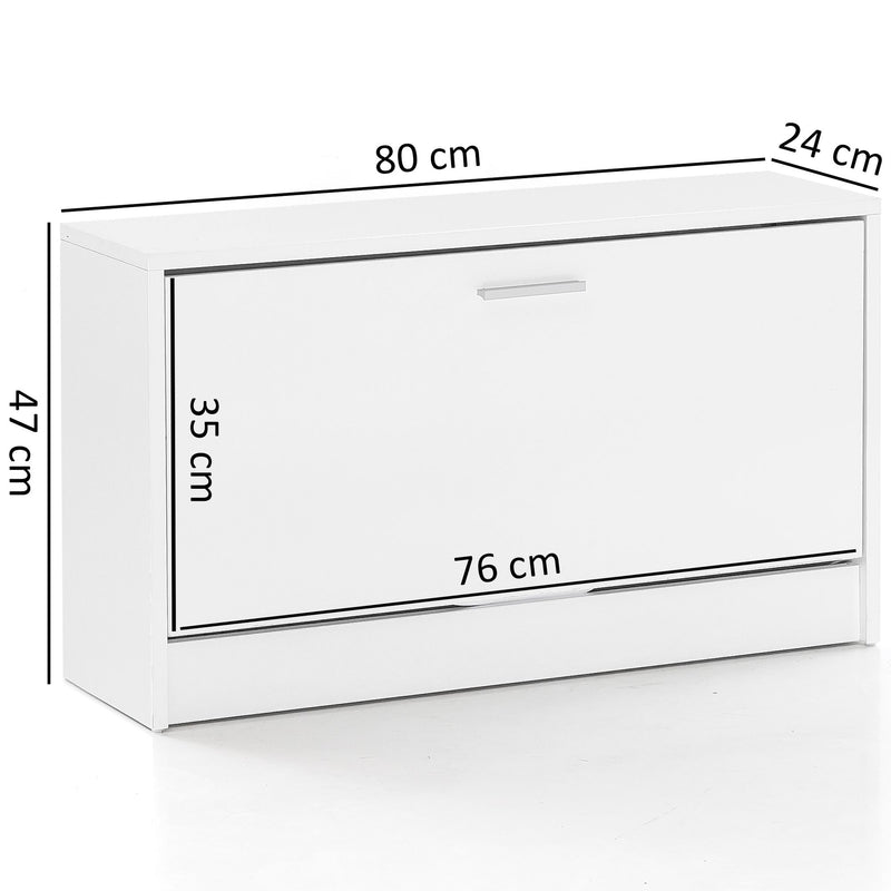 Schuhbank SPLIT Weiß Holz Sitzfläche Stauraum 80x47x24cm Flurmöbel