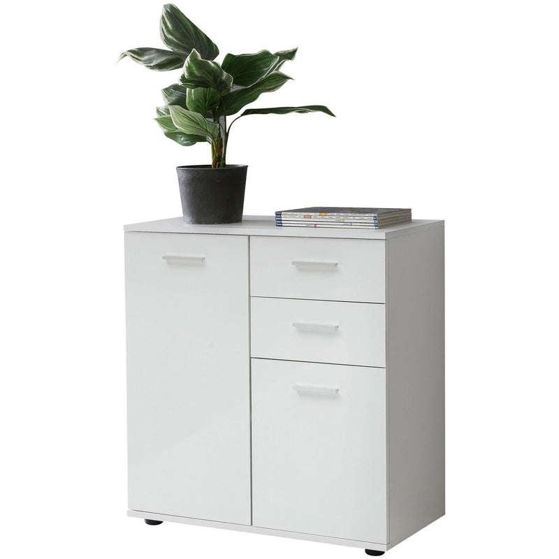 Kommode Schrank 71x78x35,5cm Holz Weiß modern Flurschrank matt