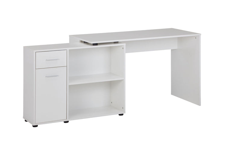 Eckschreibtisch mit Regal Weiß 120x75,5x106,5cm Modern Home Office