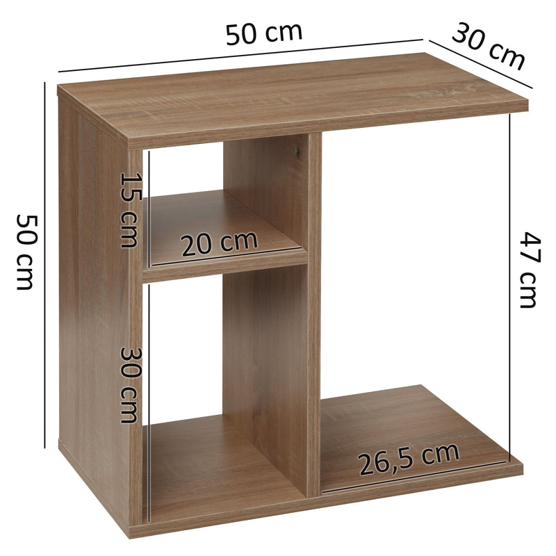 Beistelltisch 50x50x30cm Holz Sonoma Design modern Wohnzimmer eckig