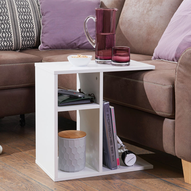 Beistelltisch 50x50x30cm Holz Weiß modern Sofatisch Wohnzimmer