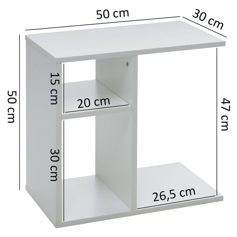Beistelltisch 50x50x30cm Holz Weiß modern Sofatisch Wohnzimmer
