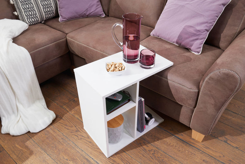 Beistelltisch 50x50x30cm Holz Weiß modern Sofatisch Wohnzimmer