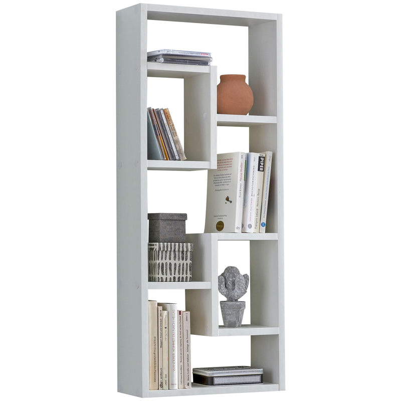 Wandregal Weiß 36x90x13,5cm Holz modern freischwebend Dekoregal