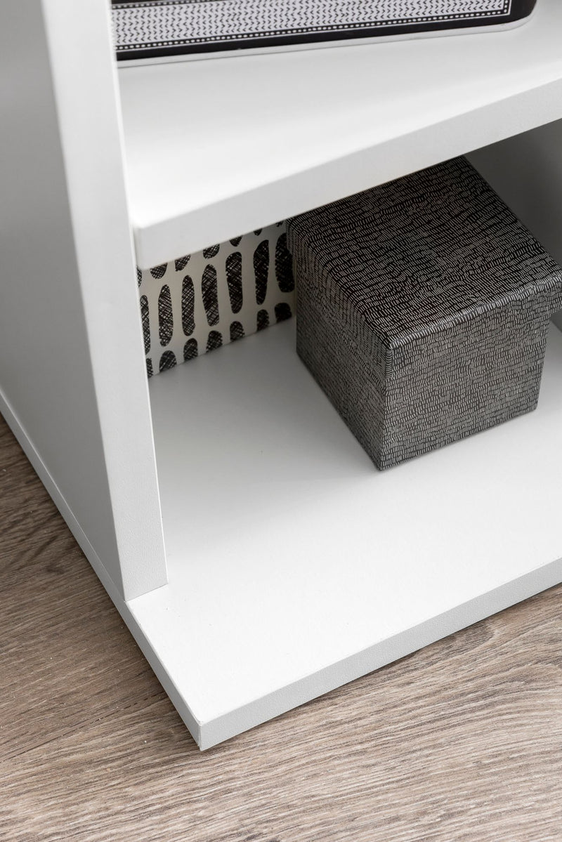 Bücherregal WL5.336 Weiß 21x91x25,5cm 6 Fächer Holz Modern