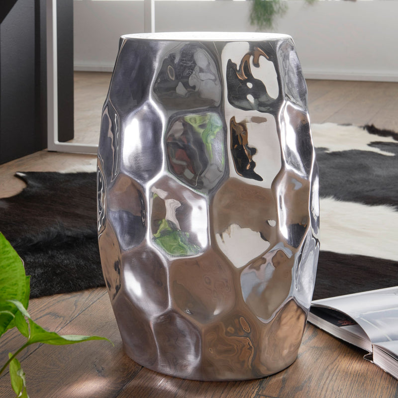 Beistelltisch Aluminium Silber 30x47x30cm orientalisch rund modern