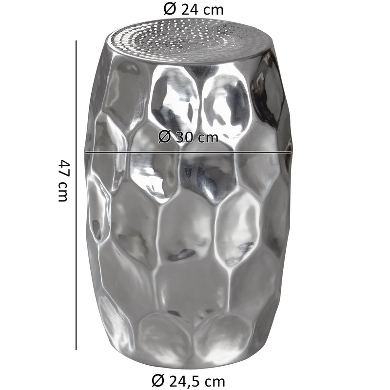 Beistelltisch Aluminium Silber 30x47x30cm orientalisch rund modern