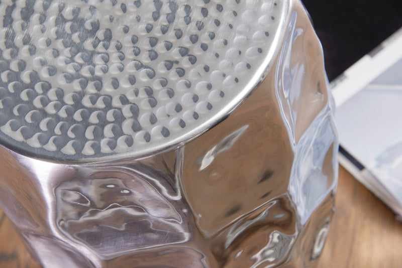 Beistelltisch Aluminium Silber 30x47x30cm orientalisch rund modern