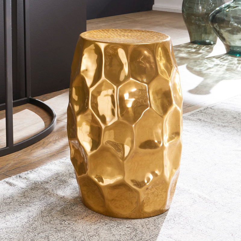 Beistelltisch Aluminium Gold 30x47x30cm orientalisch rund modern